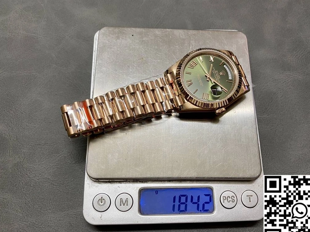 M228235-0025 Factory QF Steel Dial Rolex v5 Tungsten Functional Day Date 1006 Gold Green Rose 0730